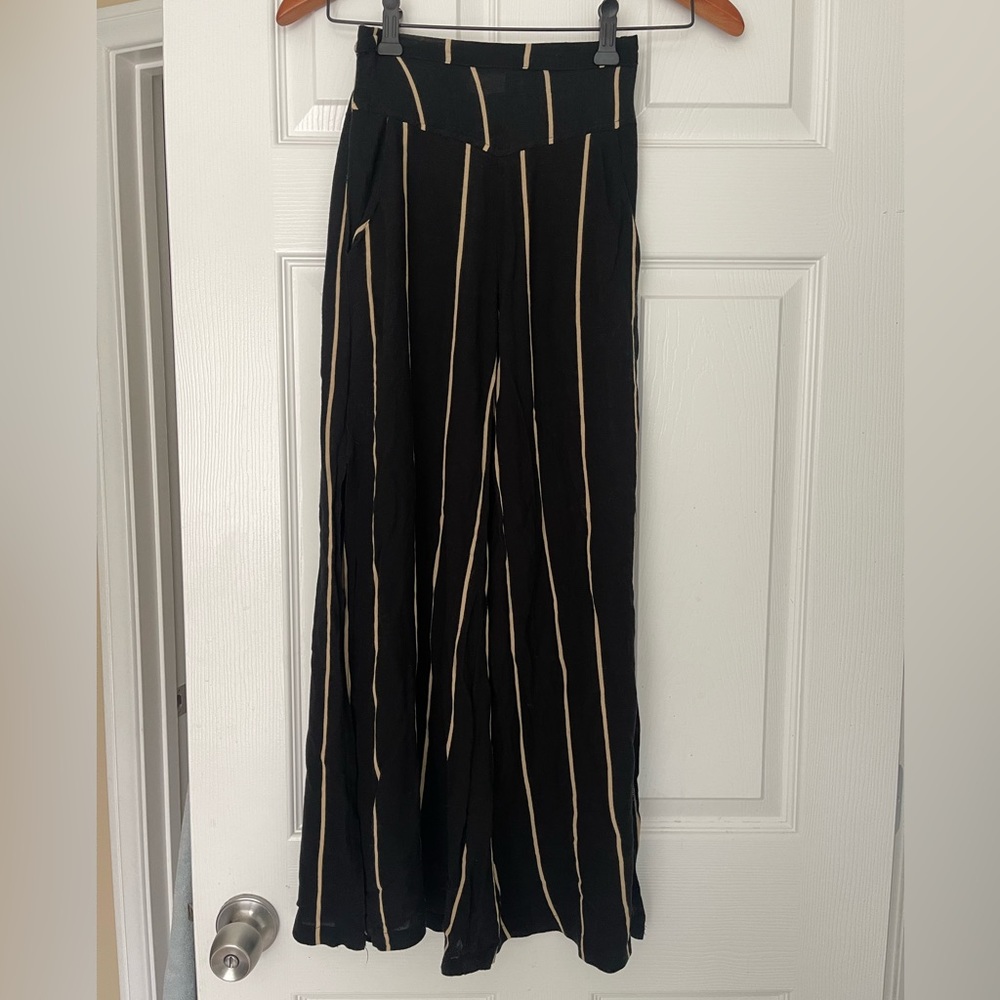 Ava Sky Striped Side Slit Pants